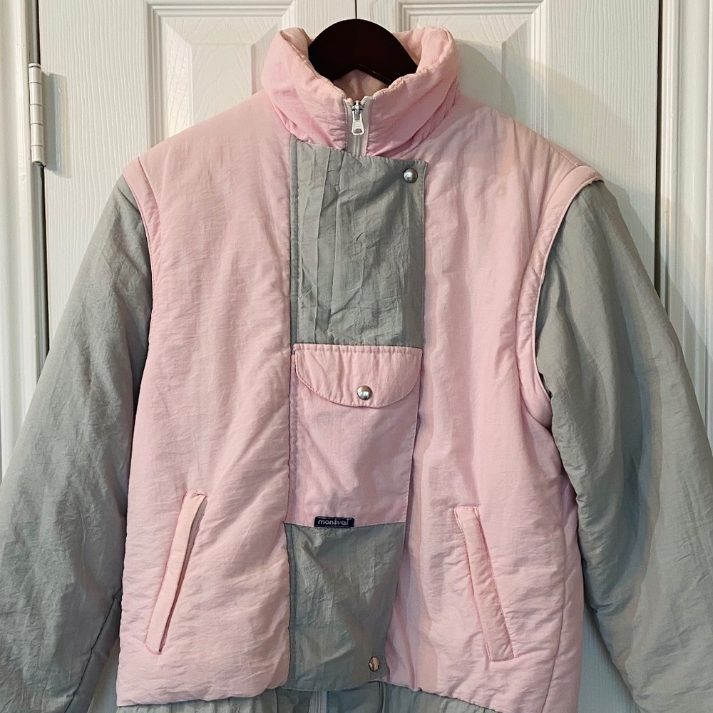 Vintage Montval Ski Jacket Made in France Pink Gray Versatile Ski Jacket RARE